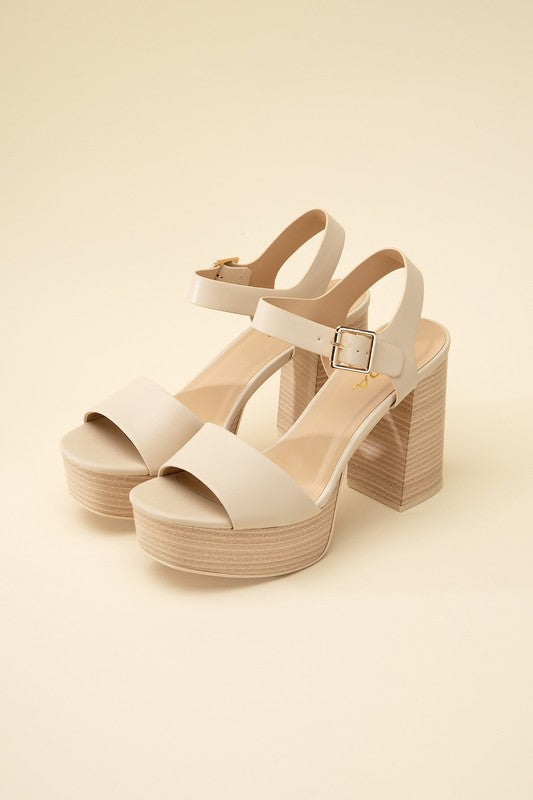 Peyton Ankle Strap High Heel Platform Sandals