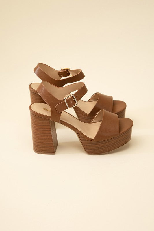 Peyton Ankle Strap High Heel Platform Sandals