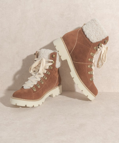 Oasis Society Aaliyah - Winter Faux Fur Trim Ankle Boots