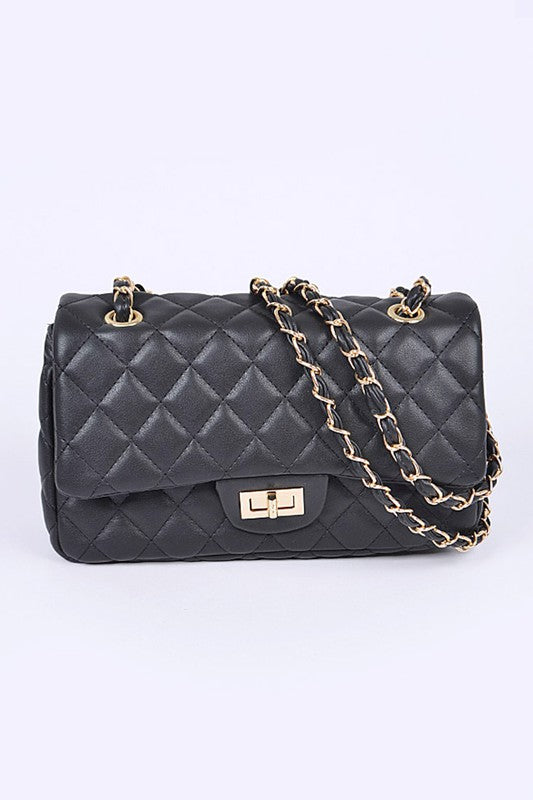 Laurea Quilted Faux Leather Convertible Chain Strap Crossbody Bag