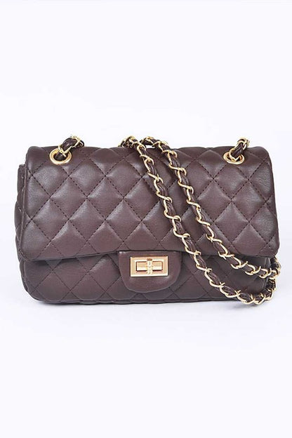 Laurea Quilted Faux Leather Convertible Chain Strap Crossbody Bag