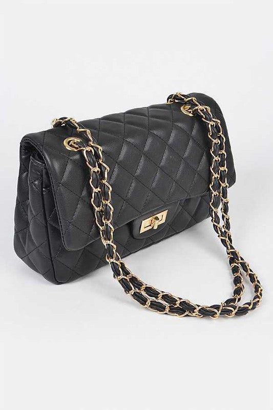 Laurea Quilted Faux Leather Convertible Chain Strap Crossbody Bag