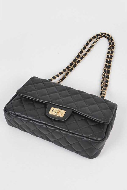 Laurea Quilted Faux Leather Convertible Chain Strap Crossbody Bag