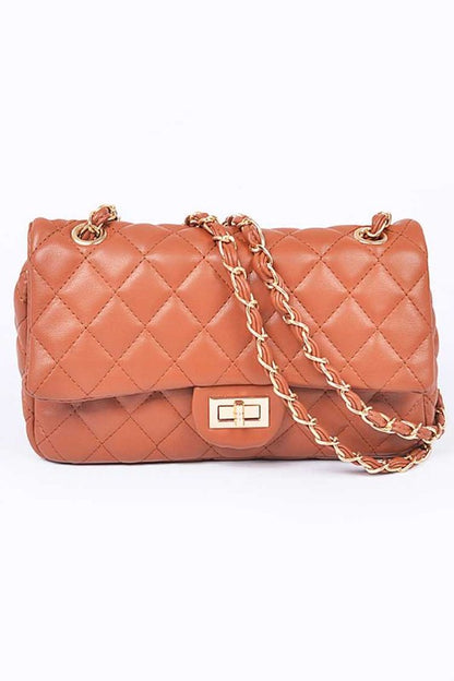 Laurea Quilted Faux Leather Convertible Chain Strap Crossbody Bag