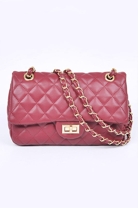 Laurea Quilted Faux Leather Convertible Chain Strap Crossbody Bag