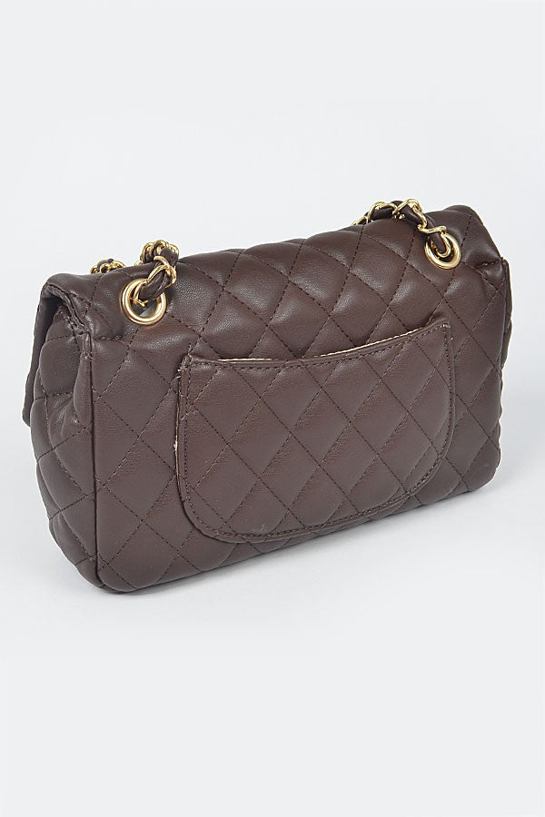 Laurea Quilted Faux Leather Convertible Chain Strap Crossbody Bag