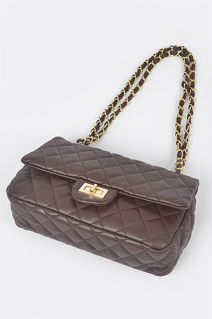 Laurea Quilted Faux Leather Convertible Chain Strap Crossbody Bag