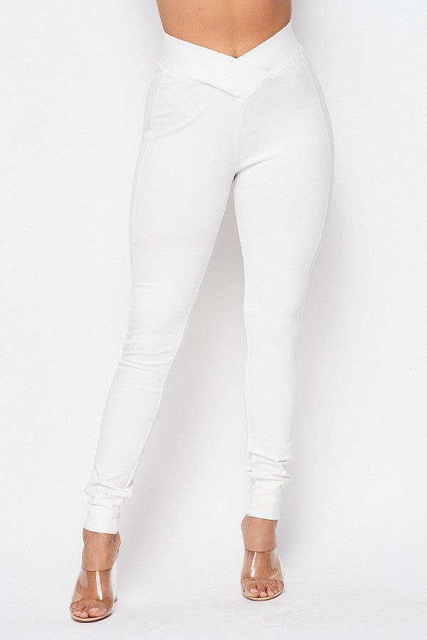 Not So Basic V Waist Skinny Ponte Leggings