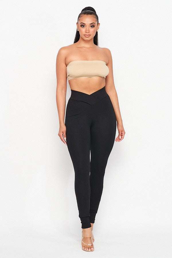 Not So Basic V Waist Skinny Ponte Leggings