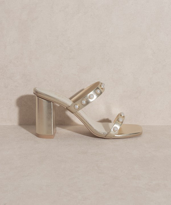 OASIS SOCIETY Victoria - Pearl Strap High Heel Mules