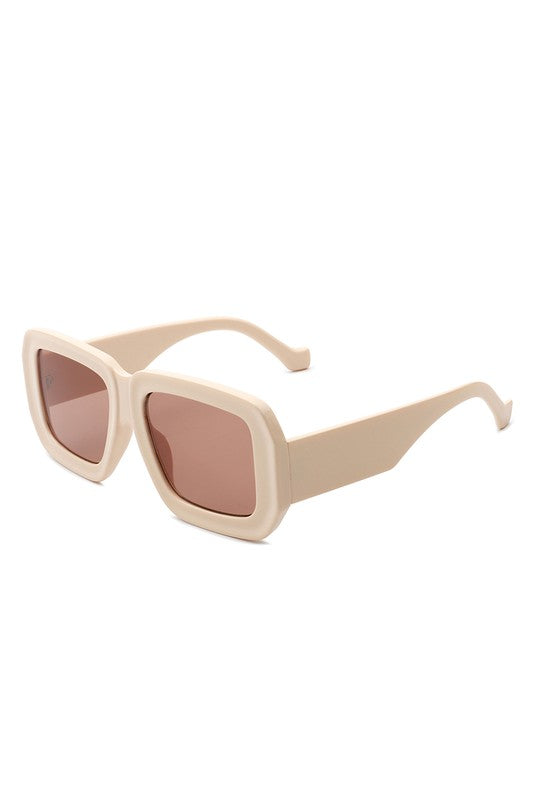 Square Retro Bold Fashion Flat Top Sunglasses