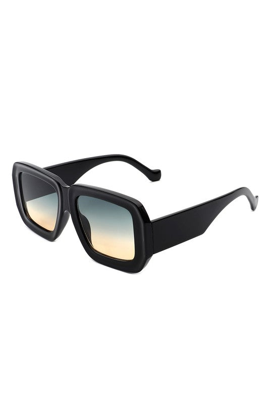 Square Retro Bold Fashion Flat Top Sunglasses