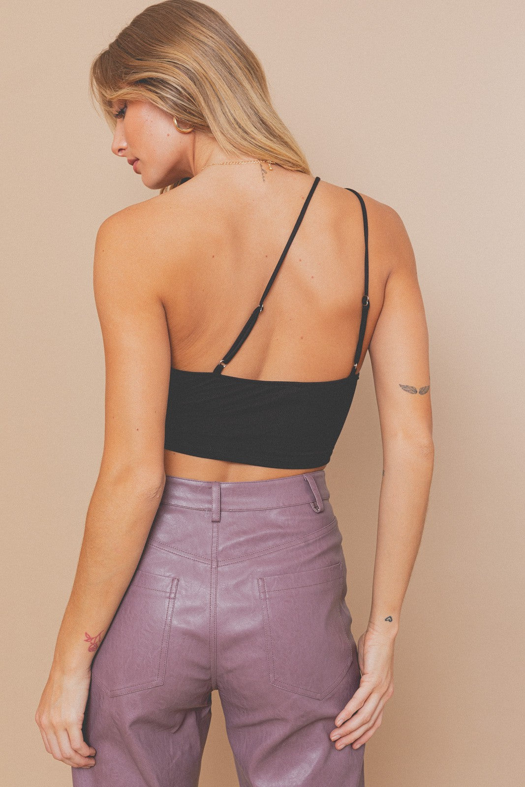 Mia One Shoulder Ruched Cropped Top