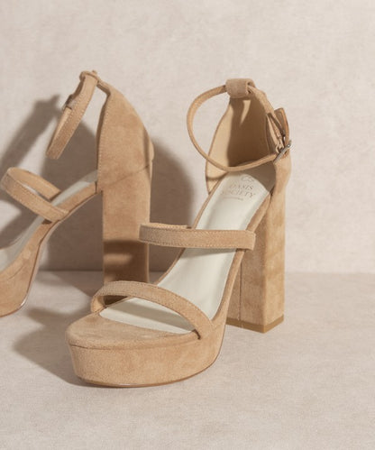 Oasis Society Raelynn - Suede Platform High Heel Sandals