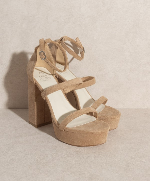 Oasis Society Raelynn - Suede Platform High Heel Sandals