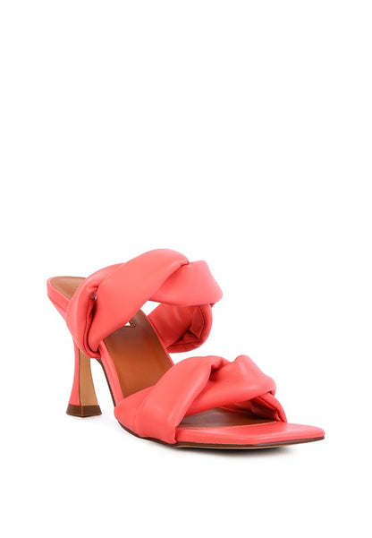 Glamorous Twisted Strap High Heel Mule Sandals