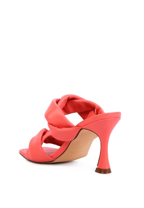 Glamorous Twisted Strap High Heel Mule Sandals