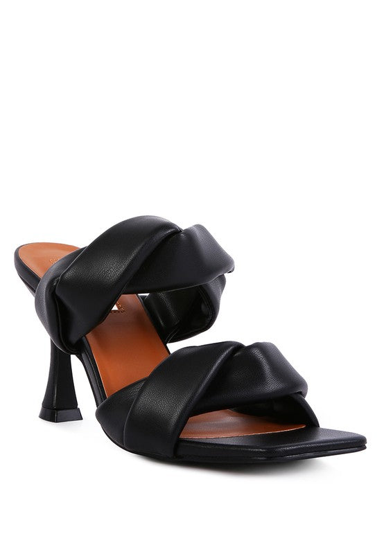 Glamorous Twisted Strap High Heel Mule Sandals