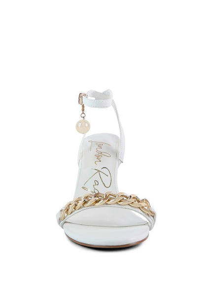 Jenny Gold Chain Decor High Heel Sandals