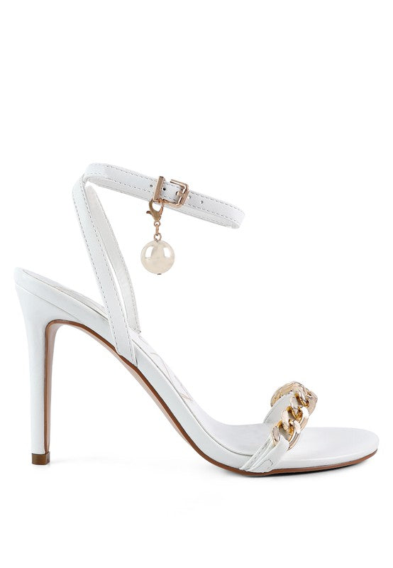 Jenny Gold Chain Decor High Heel Sandals