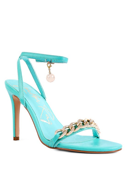 Jenny Gold Chain Decor High Heel Sandals