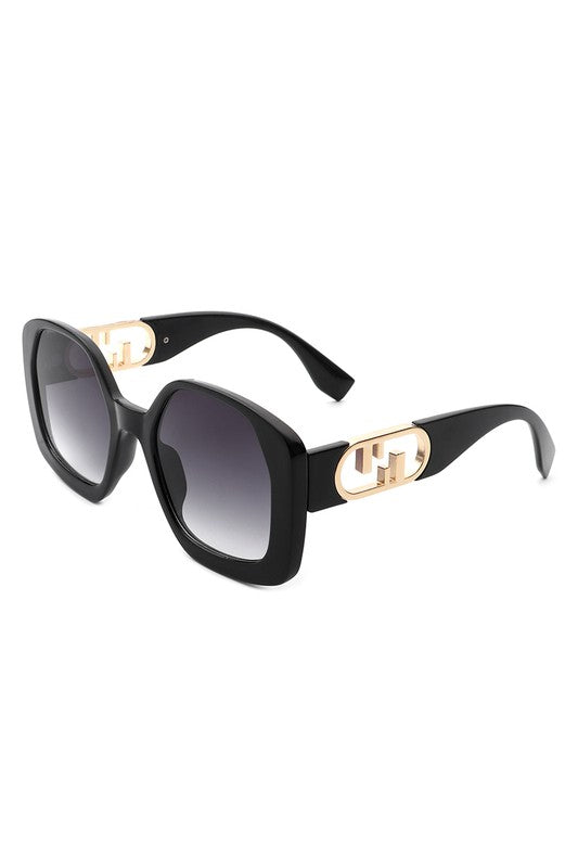 Gold Decor Oversized Fashion Sunglasses