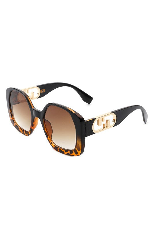 Gold Decor Oversized Fashion Sunglasses