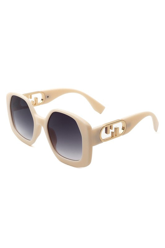 Gold Decor Oversized Fashion Sunglasses