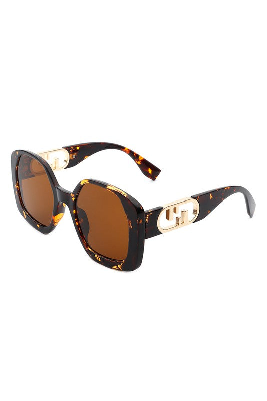 Gold Decor Oversized Fashion Sunglasses