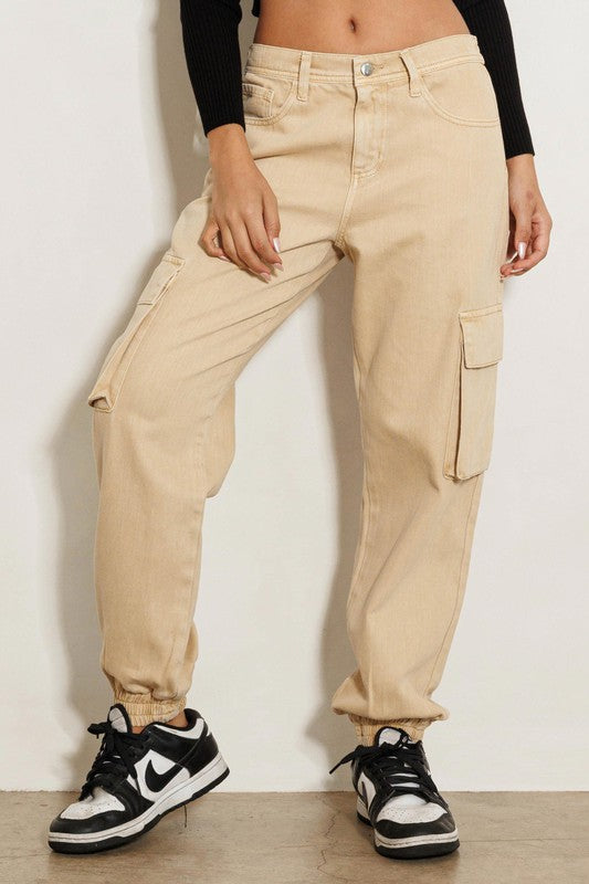 New Era High Rise Cargo Jeans