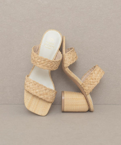 Oasis Society Kayla - Braided Natural Raffia High Heel Sandals