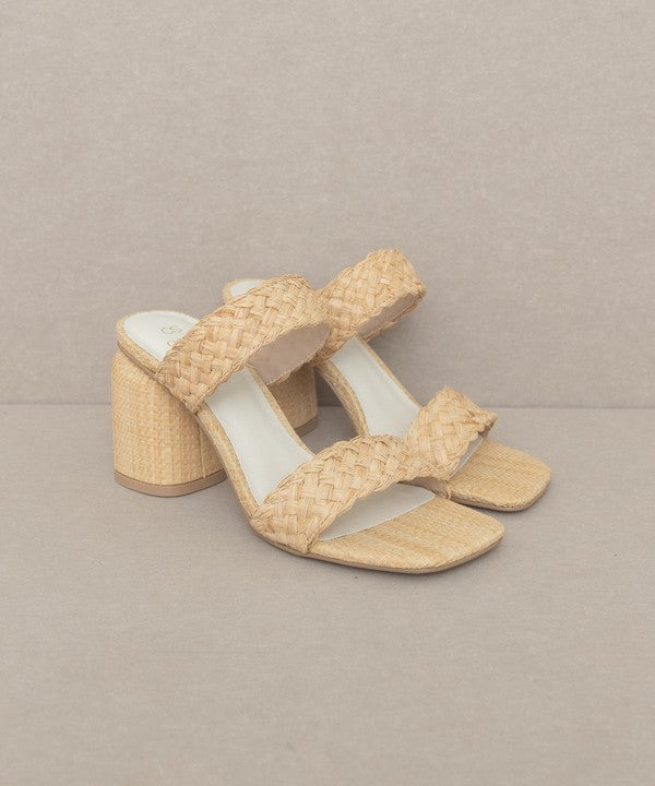 Oasis Society Kayla - Braided Natural Raffia High Heel Sandals