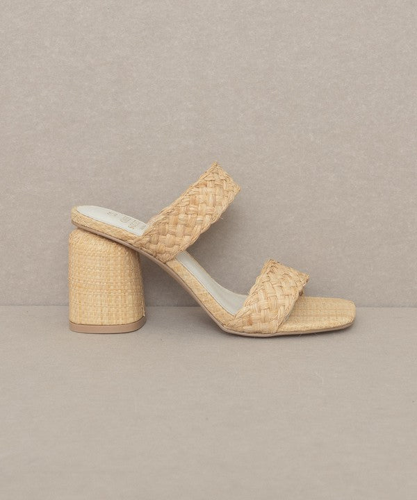 Oasis Society Kayla - Braided Natural Raffia High Heel Sandals