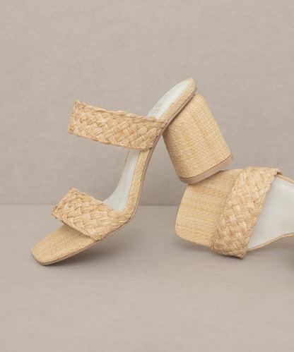 Oasis Society Kayla - Braided Natural Raffia High Heel Sandals