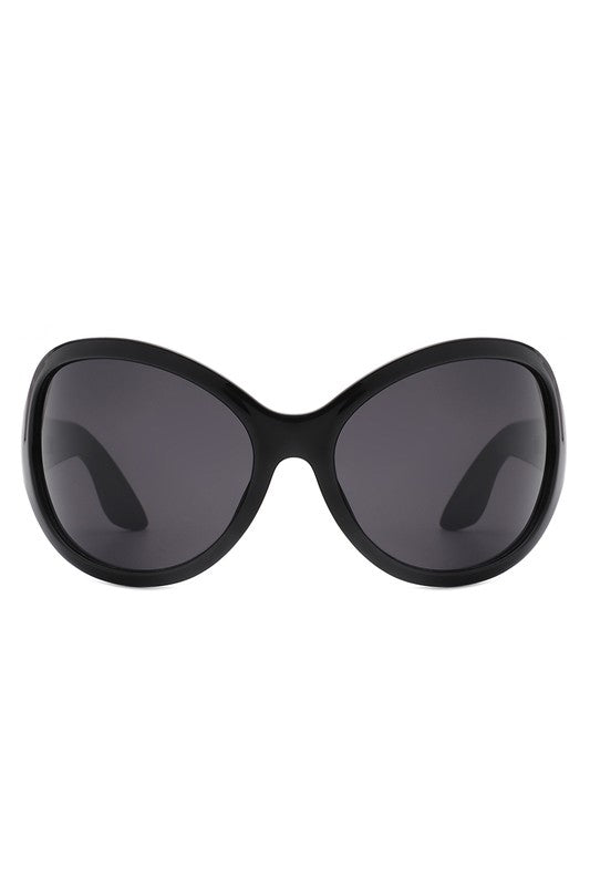 Oversized Round Wraparound Fashion Sunglasses