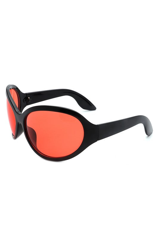 Oversized Round Wraparound Fashion Sunglasses