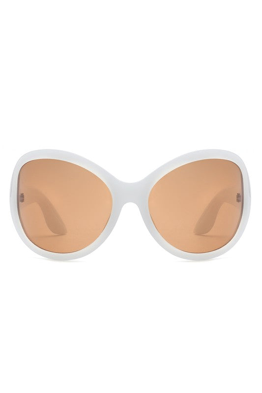 Oversized Round Wraparound Fashion Sunglasses