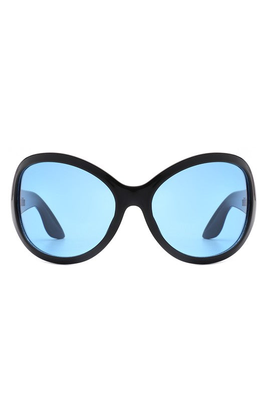 Oversized Round Wraparound Fashion Sunglasses