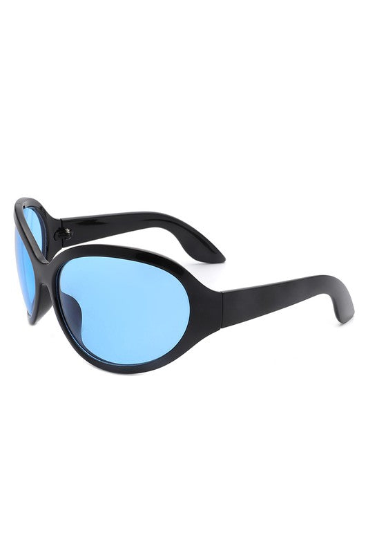 Oversized Round Wraparound Fashion Sunglasses