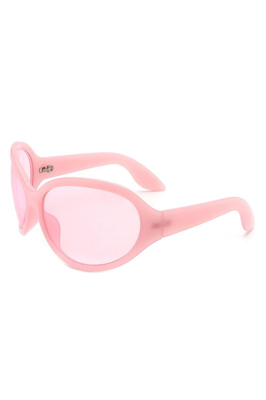 Oversized Round Wraparound Fashion Sunglasses