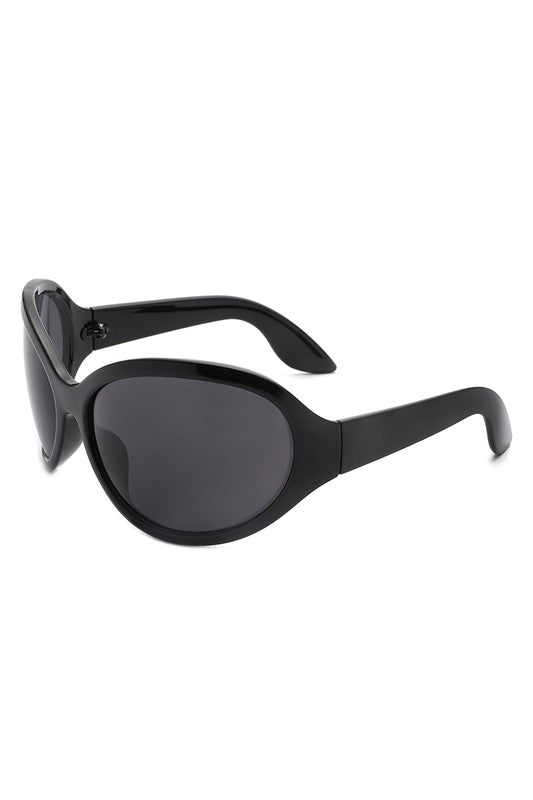 Oversized Round Wraparound Fashion Sunglasses