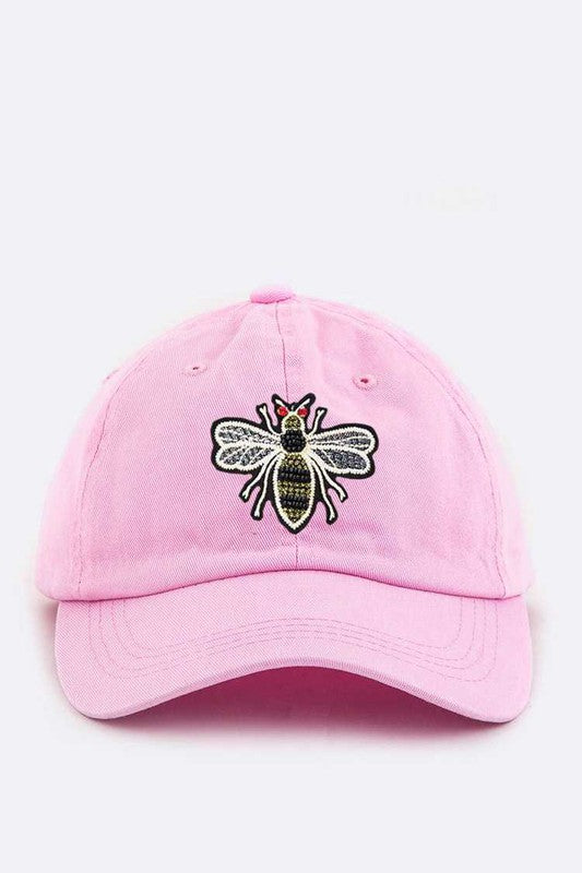 Bee Patch Embroidered Cotton Washed Cap