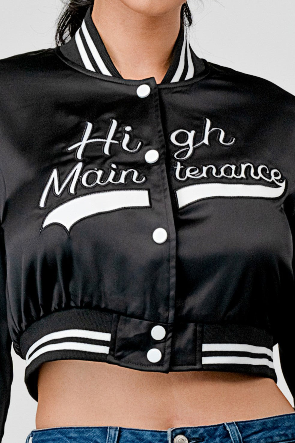 High Maintenance Varsity Bomber Jacket