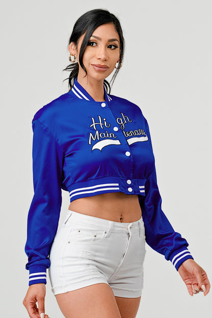 High Maintenance Varsity Bomber Jacket