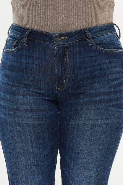 Gabbie Plus Size Dark Wash Mid Rise Flare Leg Jeans