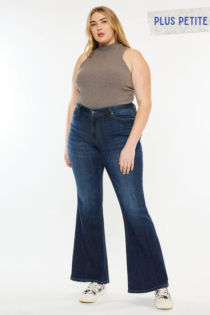 Gabbie Plus Size Dark Wash Mid Rise Flare Leg Jeans