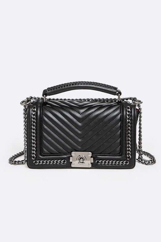 London Quilted Faux Leather Crossbody Fashion Handbag