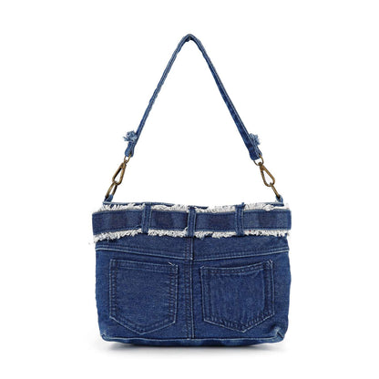 Queens Jeans Shaped Crossbody Denim Bag