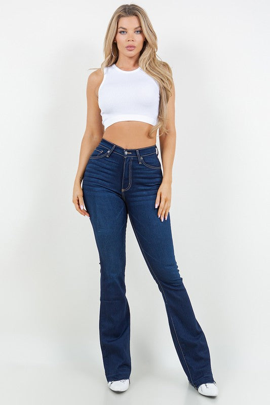 Judy High Waist Contrast Stitch Bootcut Jeans