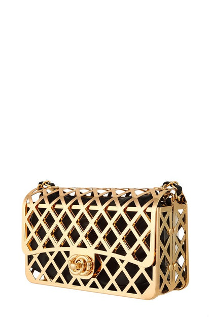 Iconic Metal Square Chain Crossbody Bag